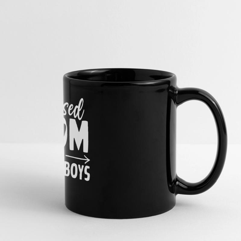 Mutter von drei Jungs Lustiger Junge Mutter Muttertag Panorama-Tasse farbig
