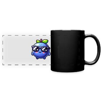 blueberry whisperer, blueberry - Panorama-Tasse farbig - Schwarz - Vorne