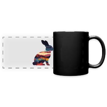 Rabbit - Full Colour Panoramic Mug - black - Front