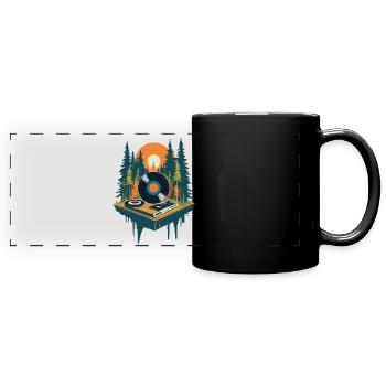 Musik Retro Streetwear Plattenspieler - Panorama-Tasse farbig - Schwarz - Vorne