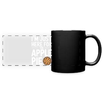 Apfelkuchen Spruch Lustiges Apple Pie Geschenk - Panorama-Tasse farbig - Schwarz - Vorne