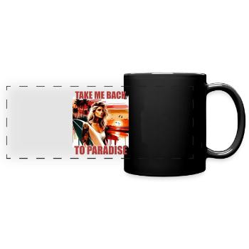 Surfing Wakeboard Hobby Nice Saying Surfer - Full Colour Panoramic Mug - black - Front