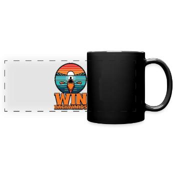 Water Rowing Win Backwards Loves Boating Canoeing - Full Colour Panoramic Mug - black - Front