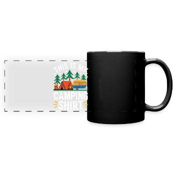 Camping Aventure Camping Drôle Design - Mug panoramique uni - noir - Devant