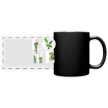 Amoureux des plantes Jardinage Amour - Mug panoramique uni - noir - Devant