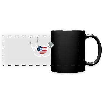 Correctional Nurse USA Flag Jail Nursing - Full Colour Panoramic Mug - black - Front
