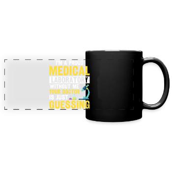 Je suis un fier laboratoire médical Funny Lab - Mug panoramique uni - noir - Devant