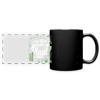 Plant Lover Gardening I Only Work - Panorama-Tasse farbig - Schwarz - Vorne
