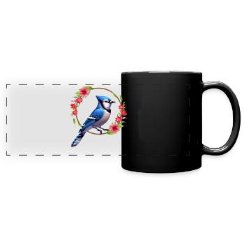 Blauhäher Vogel Cyanocitta Cristata Ornithologe - Panorama-Tasse farbig - Schwarz - Vorne