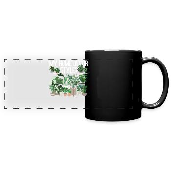 Plant Lover Gardening My Home - Full Colour Panoramic Mug - black - Front