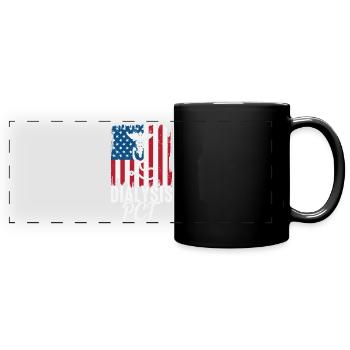 Dialyse PCT USA Flag Hémodialyse Soins aux patients - Mug panoramique uni - noir - Devant