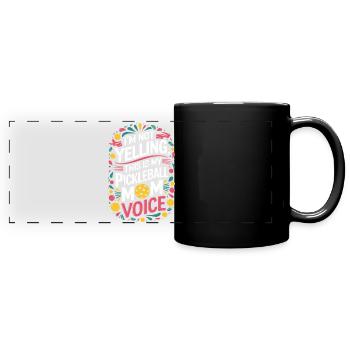 Pickleball Saying Mom Funny Pickleball Gift - Full Colour Panoramic Mug - black - Front