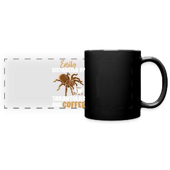 Tarantel Kaffee Lustig Spinnentier Exotisch Groß - Panorama-Tasse farbig - Schwarz - Vorne