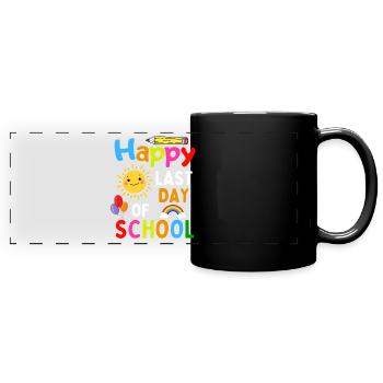 Lustiger Schulabschluss Spruch - Panorama-Tasse farbig - Schwarz - Vorne
