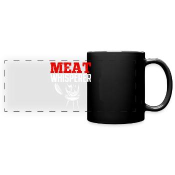 Fleischflüsterer Lustiger Grill Pitmaster Smoker - Panorama-Tasse farbig - Schwarz - Vorne