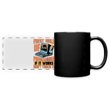 Coder First Rule Of Programming If Web Developer - Panorama-Tasse farbig - Schwarz - Vorne