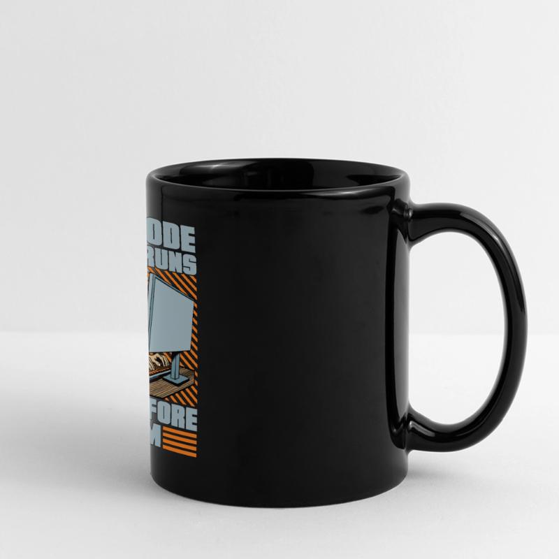 Coder My Code Runs Therefore I Am Web Developer Panorama-Tasse farbig