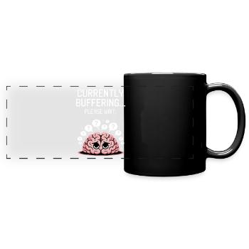 Drôle de pensée cérébrale dicton - Mug panoramique uni - noir - Devant