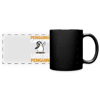 Les pingouins ne peuvent pas voler Je suis un pingouin - Mug panoramique uni - noir - Devant