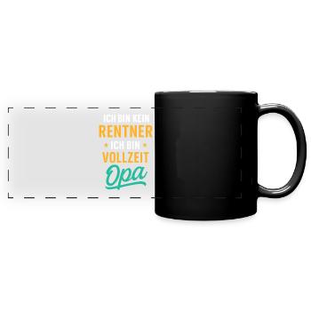 Papy à temps plein - Mug panoramique uni - noir - Devant