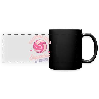 Volleyball Spruch Lustiges Volleyball Geschenk - Panorama-Tasse farbig - Schwarz - Vorne