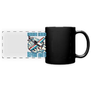 Aerobatic Pilot Chasing Clouds Defying Model Pilot - Panorama-Tasse farbig - Schwarz - Vorne