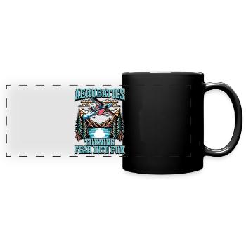 Aerobatic Pilot Aerobatics Turning Fear Aeroplane - Panorama-Tasse farbig - Schwarz - Vorne