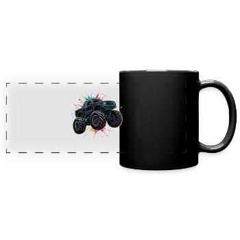 Monster Truck Couleurs néon - Mug panoramique uni - noir - Devant