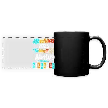 Abschluss 4. Klasse 2025 Tschüss Abflug - Panorama-Tasse farbig - Schwarz - Vorne