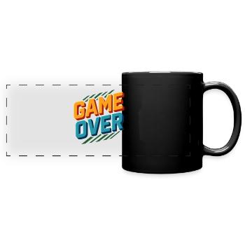 Game Over - Conception de joueur rétro - Mug panoramique uni - noir - Devant