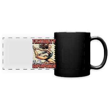 La flexibilité de l’acro dance est mon superpouvoir acrobatique - Mug panoramique uni - noir - Devant