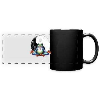 OM Frog Meditation Meditation Yoga - Full Colour Panoramic Mug - black - Front