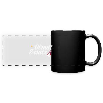 Dirndl Ersatz - Panorama-Tasse farbig - Schwarz - Vorne