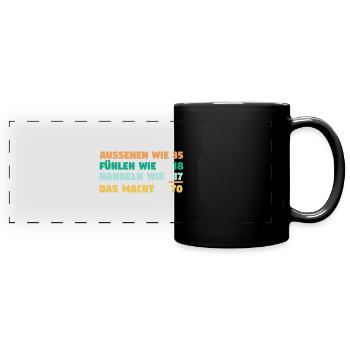Siebzig Siebzigster 70 Jahre Geburtstag - Panorama-Tasse farbig - Schwarz - Vorne