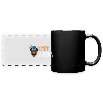 Lausbua Lausbub Lederhosen Trachten - Panorama-Tasse farbig - Schwarz - Vorne