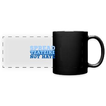 Griechenland Flagge Balkan Urlaub Antike Korfu - Panorama-Tasse farbig - Schwarz - Vorne
