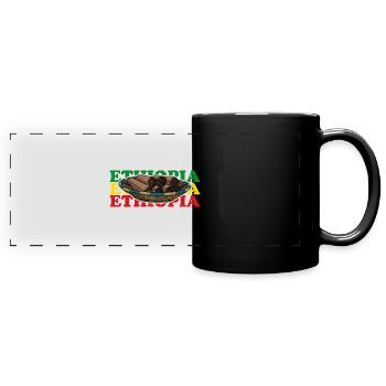 Äthiopische Küche Injera Brot National Gericht - Panorama-Tasse farbig - Schwarz - Vorne