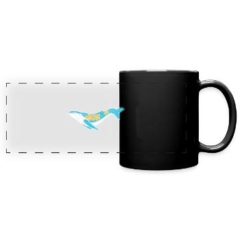 Schöner Narwhal Meeresbiologe - Panorama-Tasse farbig - Schwarz - Vorne