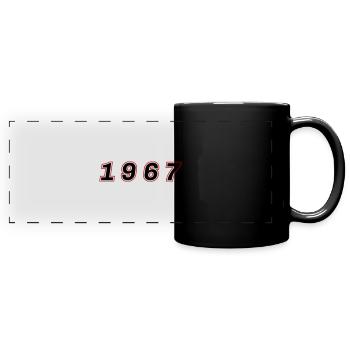 1967 Jahr Zahl - Panorama-Tasse farbig - Schwarz - Vorne