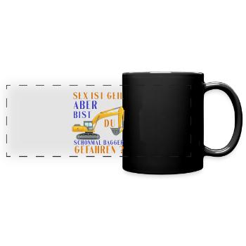 Bagger Shirt • Bagger fahren • Bagger Geschenke - Panorama-Tasse farbig - Schwarz - Vorne