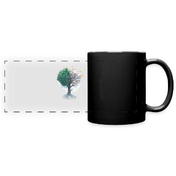 Tree Yggdrasil Viking Celtic Norse Life Symbol - Full Colour Panoramic Mug - black - Front