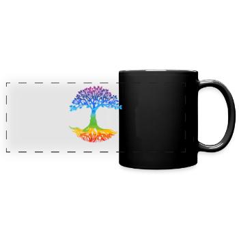 Tree Yggdrasil Viking Celtic Norse Life Symbol - Full Colour Panoramic Mug - black - Front