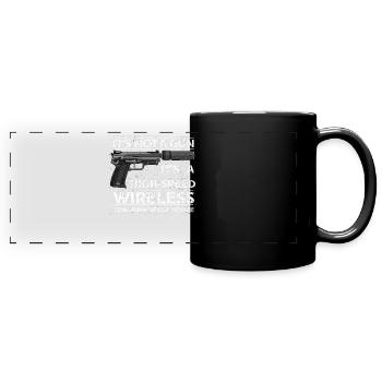 Its Not A Gun Meme Funny Its Not A Gun - Full Colour Panoramic Mug - black - Front