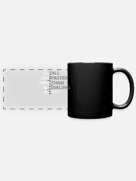 All Faster Than Dialing - Panorama-Tasse farbig - Schwarz