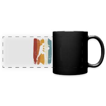 Padel Tennis rétro vintage - Mug panoramique uni - noir - Devant