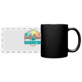Quarantine Camping Tent Campfire Social Distancing - Full Colour Panoramic Mug - black - Front