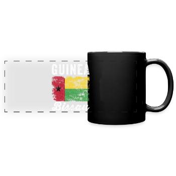 Drapeau de guinée-Bissau en détresse - Mug panoramique uni - noir - Devant