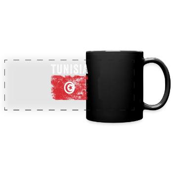Drapeau tunisien en détresse - Drapeau tunisien - Mug panoramique uni - noir - Devant