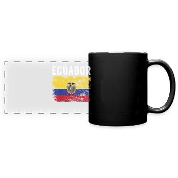 Ecuador Flagge Distressed Ecuadorian Flagge - Panorama-Tasse farbig - Schwarz - Vorne