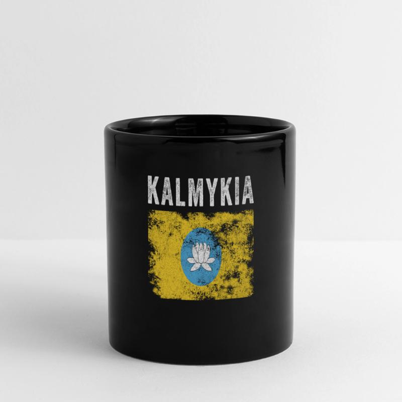 Drapeau Kalmoukie en détresse - Drapeau Kalmouk Mug panoramique uni
